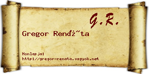 Gregor Renáta névjegykártya